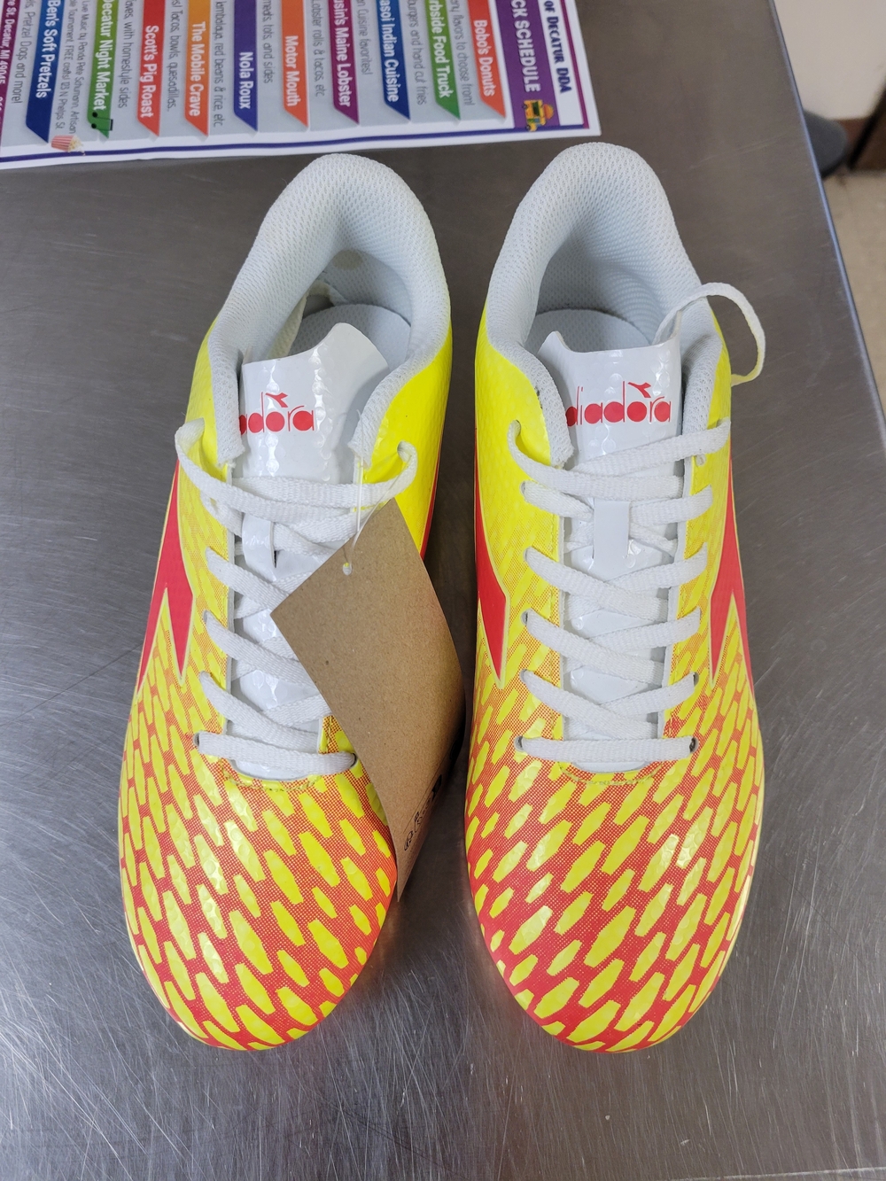 Diadora Men’s Yellow & Red Soccer Cleats